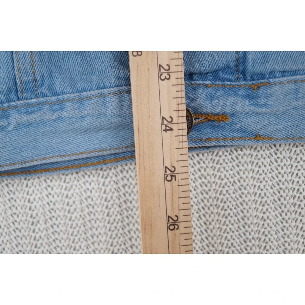 Rue 21 Jean Jacket Womens Small Blue Denim‎ Rose Worldwide Graphic Trucker